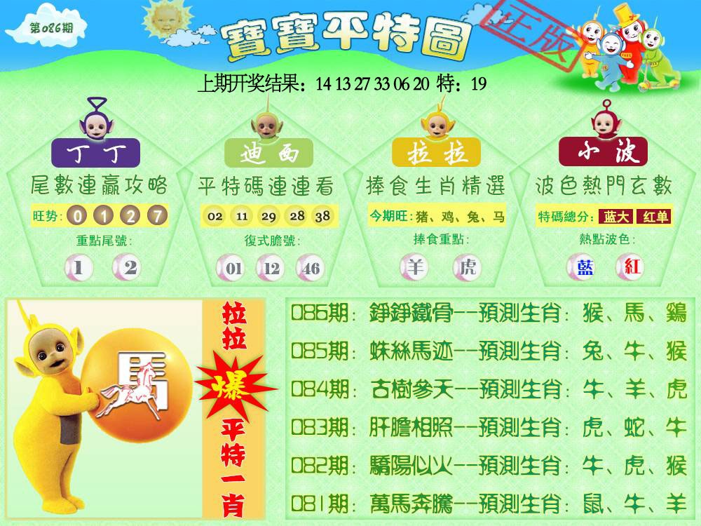 086期天线宝宝平特图[图]